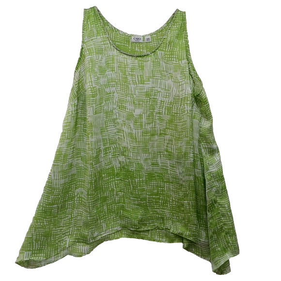 CATO Woman Sleeveless Blouse - 18/20W Embellished Neckline Sharkbite Green - Picture 1 of 10